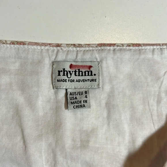 Rhythm Pink Floral Zip Up Mini Skirt Sz 4 C9 - Picture 4 of 4